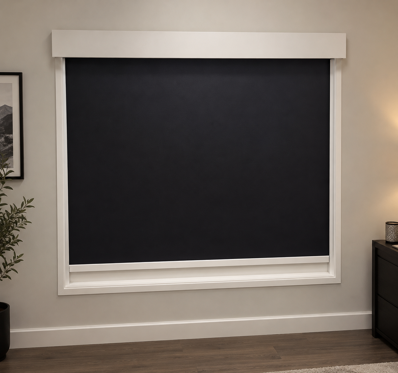 Dark roller shades